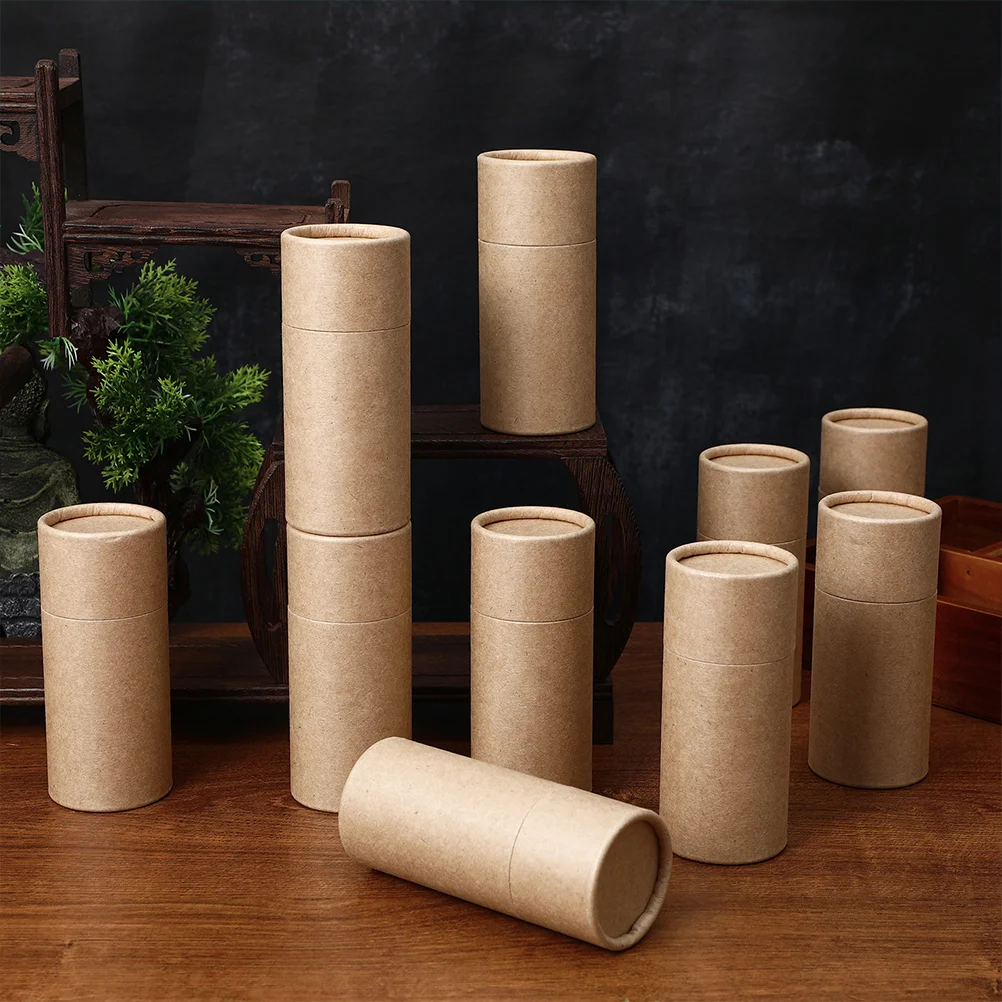 15 Pcs Paper Tube Gift Box Storage Jars Small Tea Canister Home Kraft Face Mounting Household Kitchen Accessory Convenient