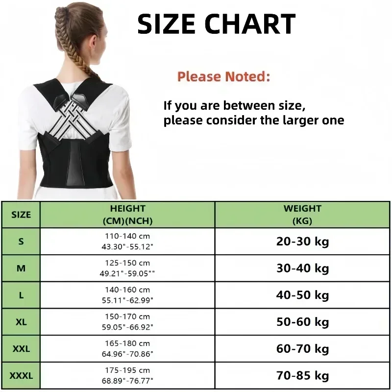 Posture Back Brace Adjustable Back Support Strap to Prevent Spinal Distortion and Hunchback for Men Women corrector de postura