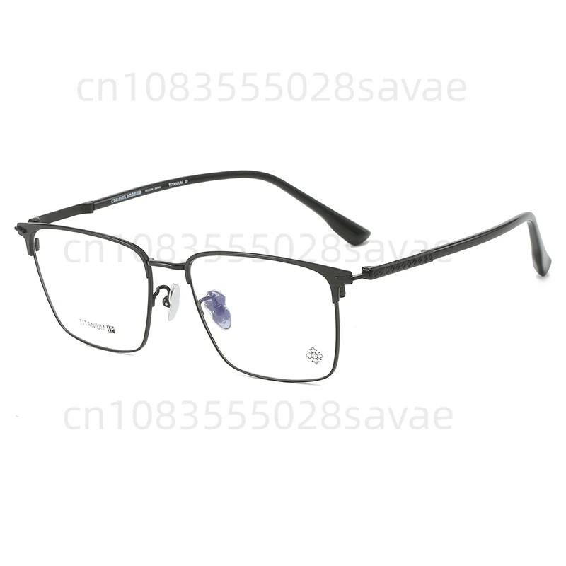 

Ultra-light business half frame can be equipped with anti-fog and anti-blue light retro pure titanium high-end glasses frame