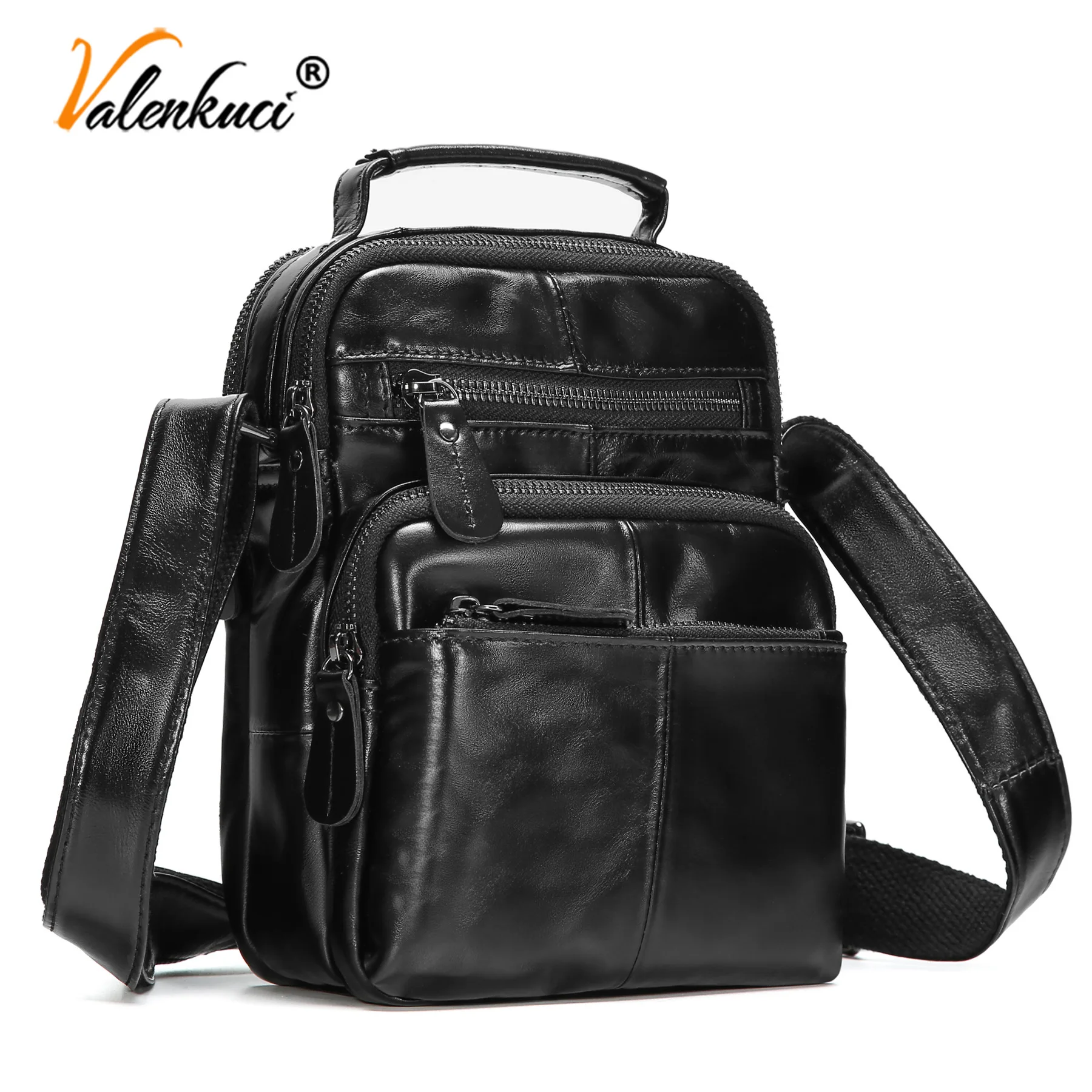 

Genuine Leather Crossbody Bags for Men Multi Pocket Men's Bag Foreign Trade Commuting and Leisure Large Capacity Shoulder Bag