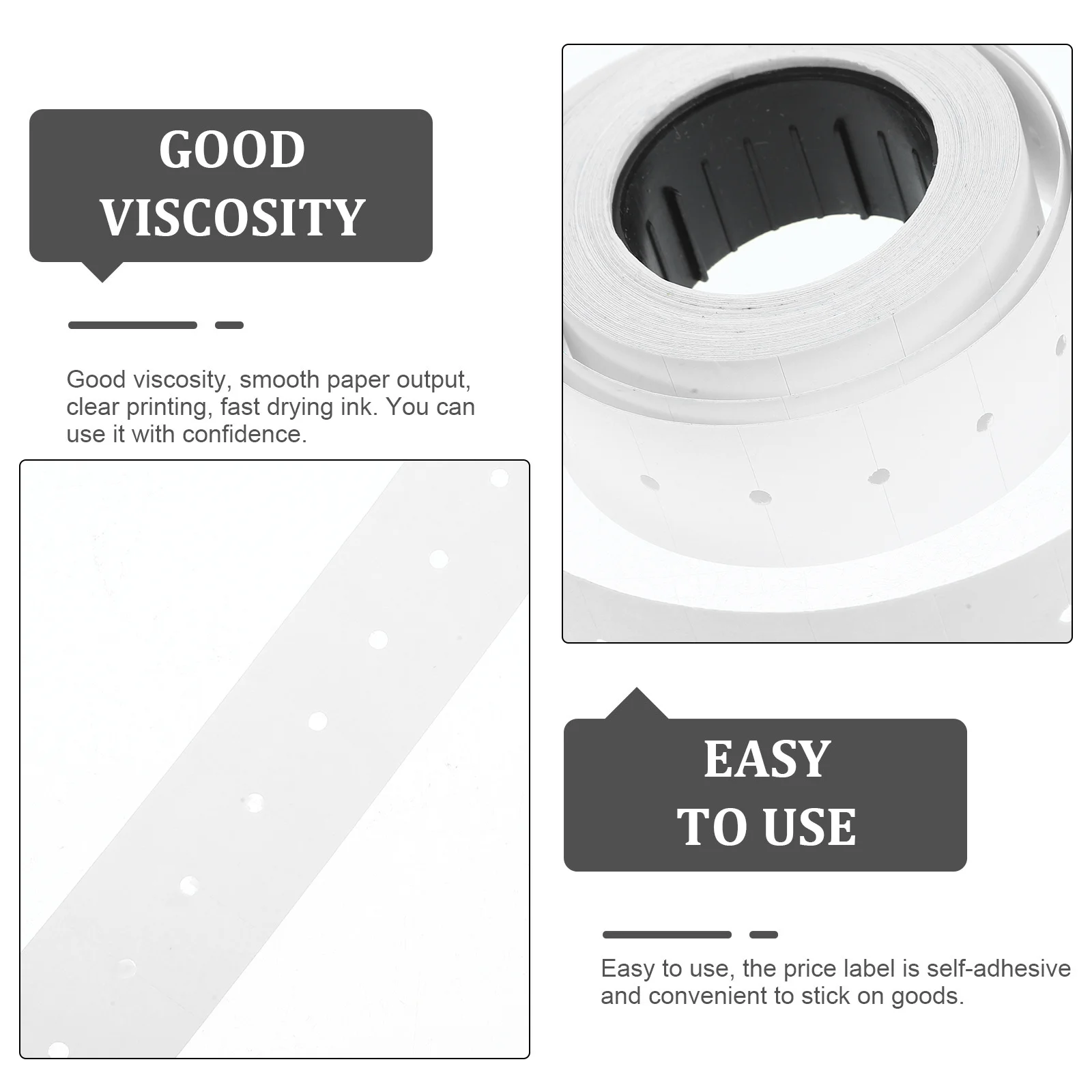 10롤 자체 접착 가격 라벨 가격 책정 기계용 투명 인쇄 가능 스티커 매장 및 시장용 라벨링