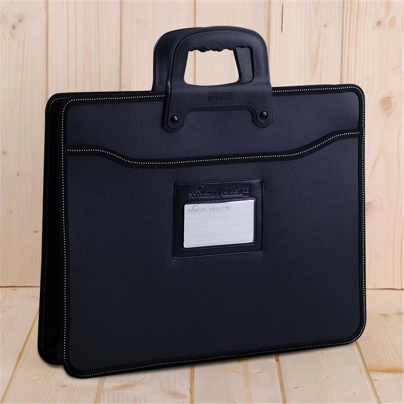 A4 Large Capacity Laptop Handbag Multi-layer Folder Meeting Storage Briefcase Hand Carry Office File Bag