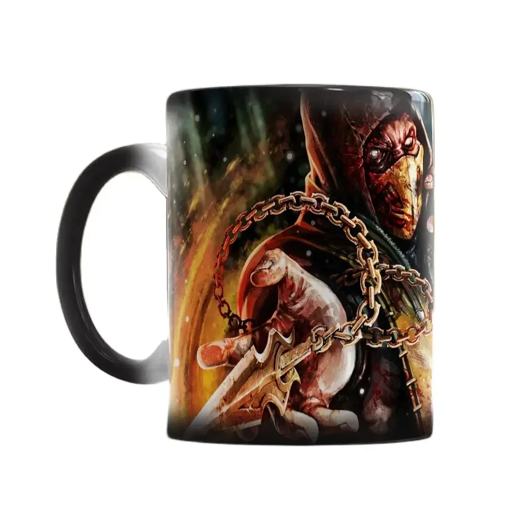 Mortal Kombat mug changing color mugs heat Sensitive 350ml coffee mug cups best gift for your husband boy friend