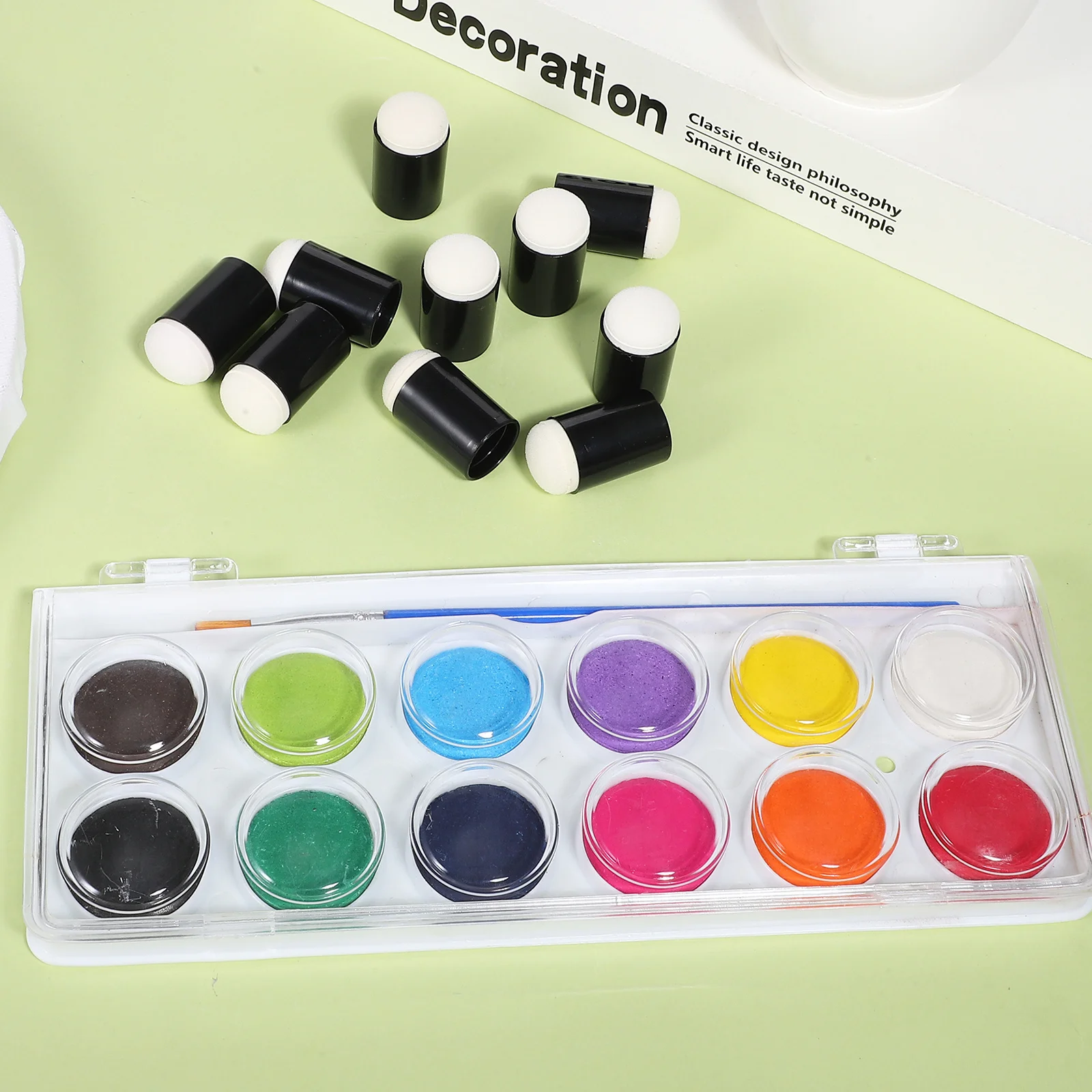 

10Pcs Finger Sponge Daubers Watercolor Box Set for Art Ink Craft DIY Painting Sponge Paint Finger Painting Sponges