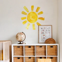 Boho Sun Wallpaper Girls Wall Stickers Children Kids Self-Adhesive Nursery Bedroom Home Decor Kindergarten Baby's Room