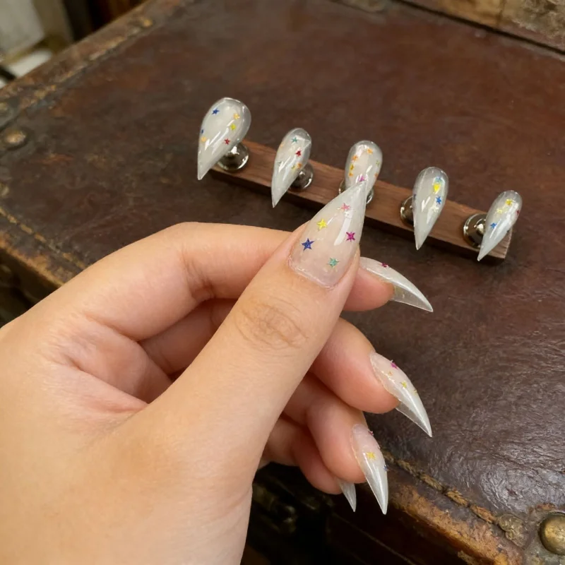 European and American foreign trade cross-border handmade dragon scales and claws wearable nails, popular polka dot design