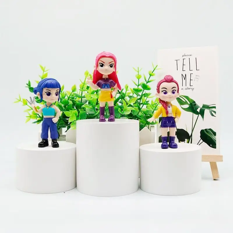 Gran oferta de figuras de Anime Kpop Demon Hunters, juguetes bonitos de PVC con articulaciones móviles, modelo de figura de acción, muñecas, regalos de decoración de cumpleaños para niños