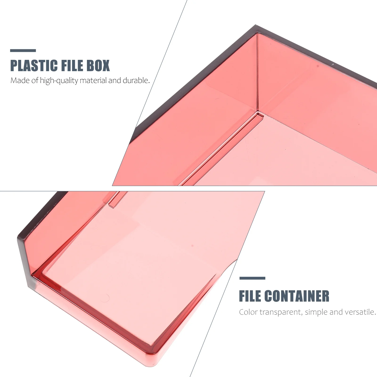 

File Storage Box Lightweight Plastic Stackable Document Organizer Desktop A4 Paper Holder Office Supply