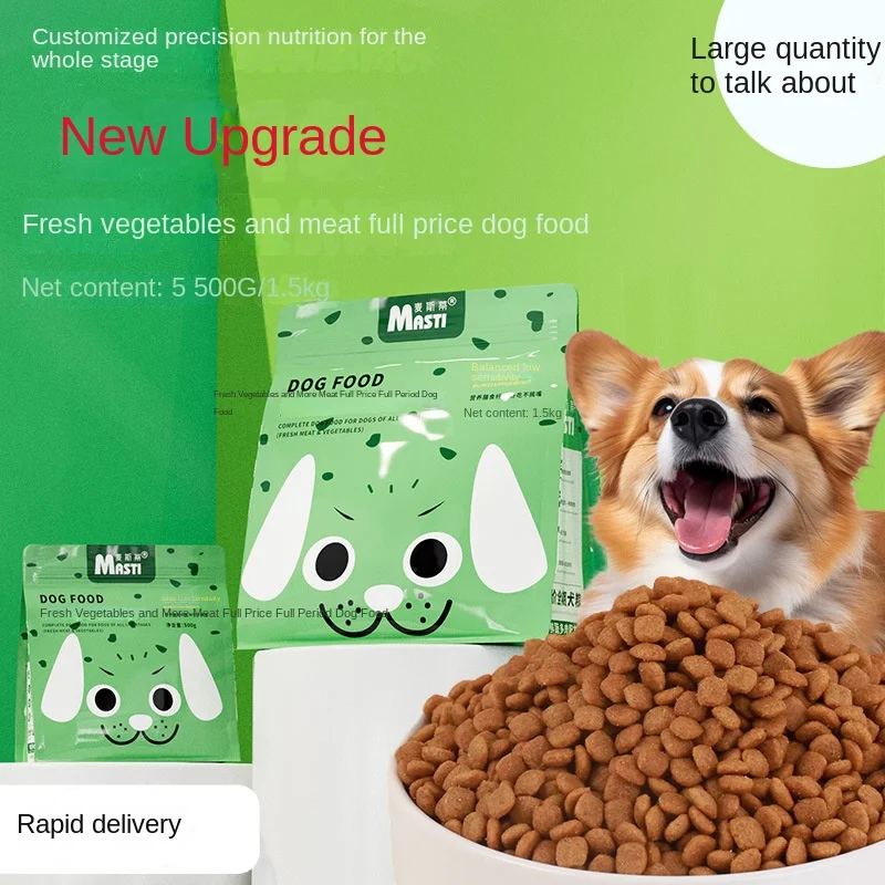1 bolsa de comida fresca para perros, verduras y carne, 1,5 kg, 500g, alimentos nutricionales para perros en bolsas, venta al por mayor Universal