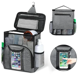 Travel Shower Caddy Bag Portable Hanging Shower Tote Bags With Hook Waterproof Makeup Organizer Pouch Large Capacity Storage Bag