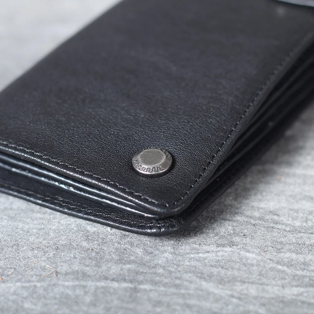 S.WORKER Vollnarbiges Echtleder Vintage Lange Clutch-Geldbörse Retro Reißverschluss-Münzbörse Handtasche – Detail 8