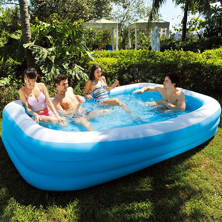 Large Rectangular PVC Inflatable Swimming Pool Outdoor Indoor For Kids And Adults
