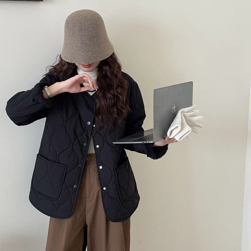 Parkas para mujer hasta la rodilla de invierno de poliamida rellenas de doble capa con múltiples bolsillos con cremallera funcional Techwear aislado senderismo Camping