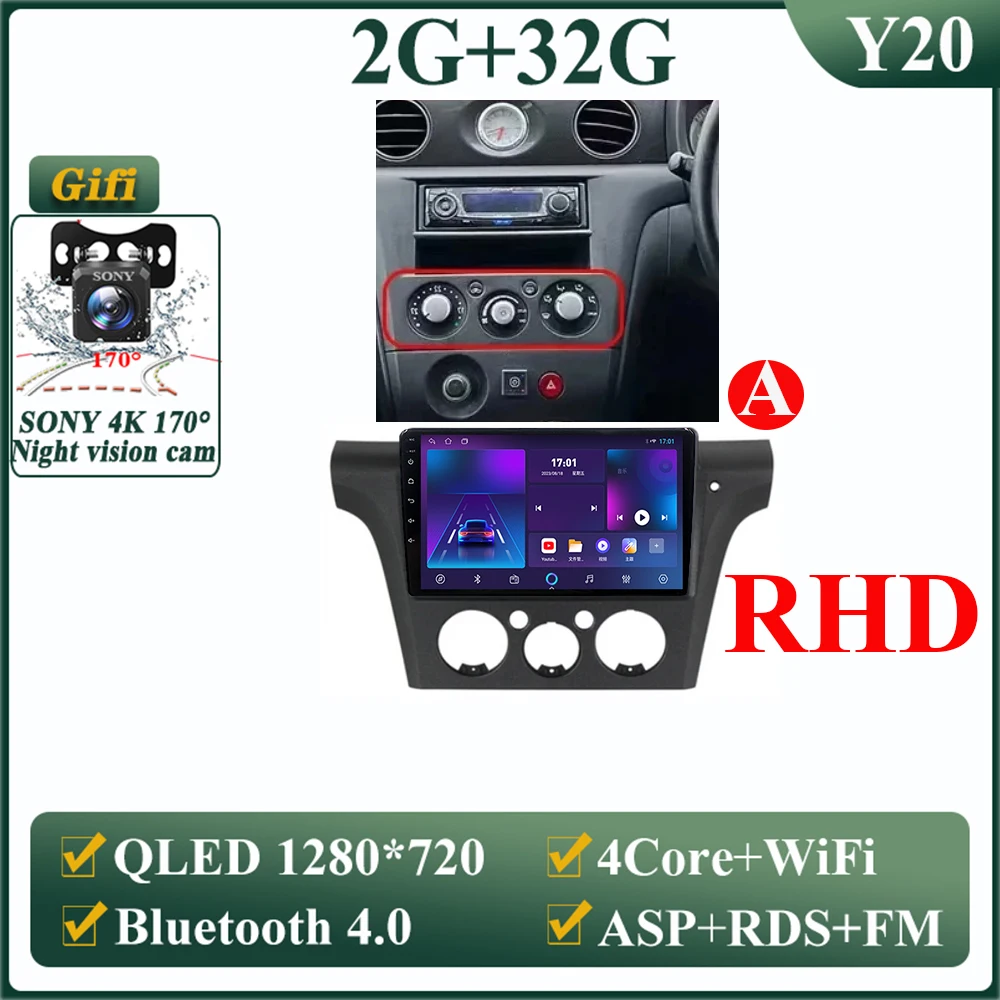 2K Android 16 autoradio voor Mitsubishi Outlander 1 2002-2008 multimediaspeler GPS navigatie Carplay split screen 2K