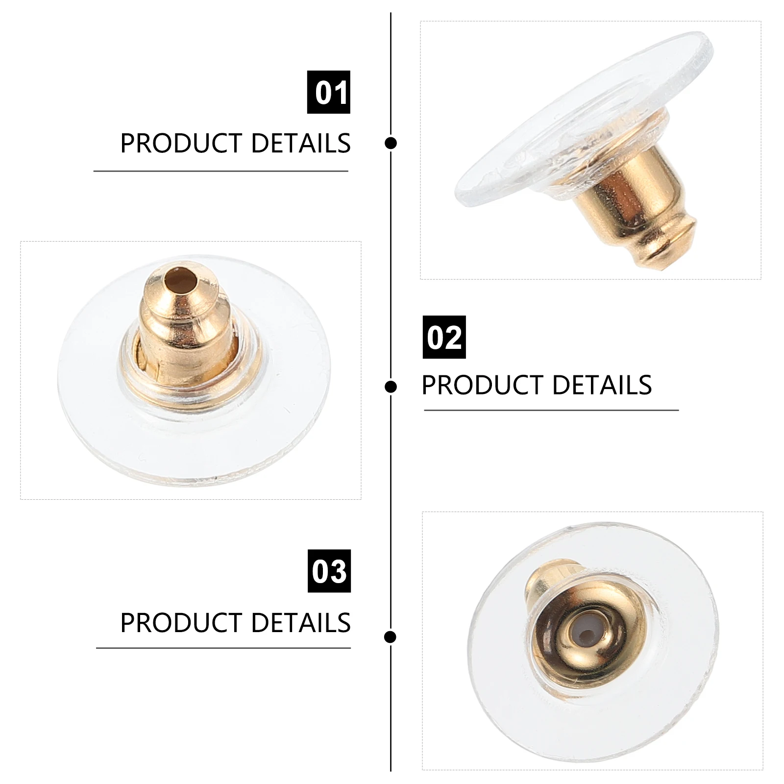 

200pcs Diy Plug Ear Post Nuts Ear Stud Back Stoppers Jewelry Making Accessories Lightweight Portable Safe Storage