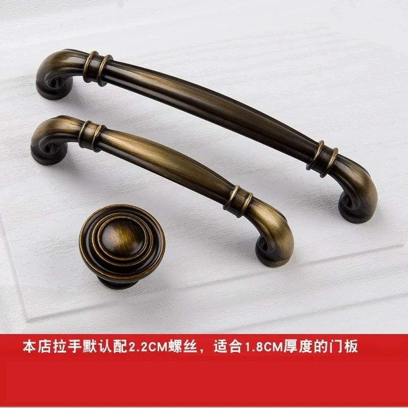 العتيقة سبائك الزنك مقبض درج العاج الأبيض الكلاسيكية ثقب واحد أسود أحمر برونزية مقبض باب خزانة القهوة للديكور المنزل #6