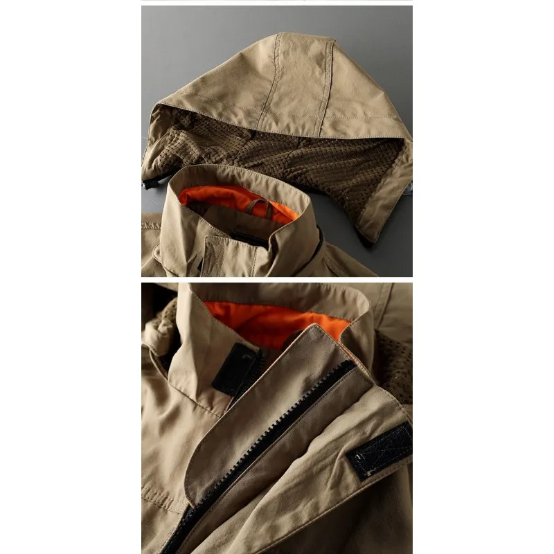 Chaqueta Bomber con capucha para hombre, cortavientos con cremallera, abrigo impermeable con bolsillos, ropa deportiva holgada de manga larga para