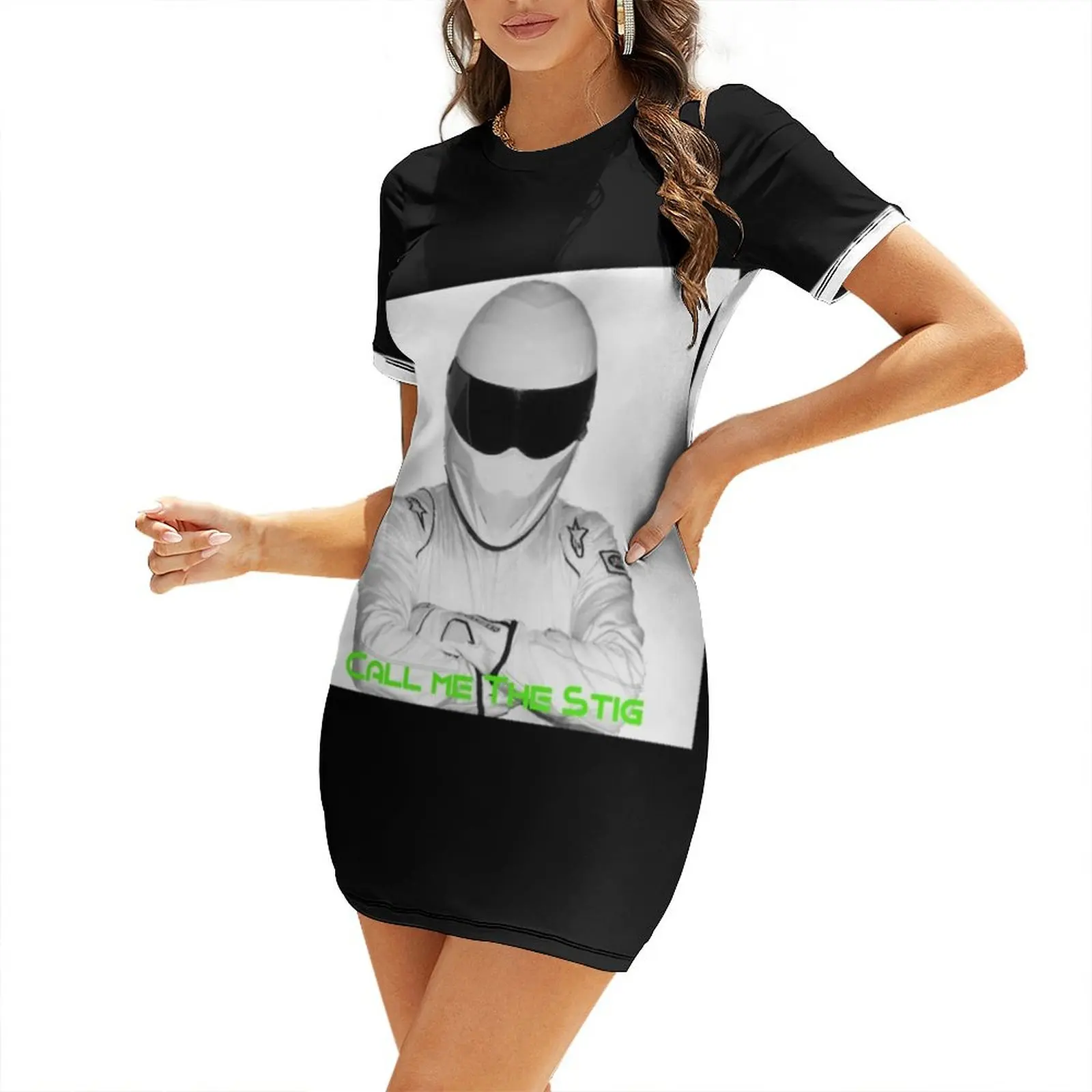 Call Me The Stig T-shirt classica Abito a maniche corte abito a maniche lunghe abito da sera elegante da donna lungo