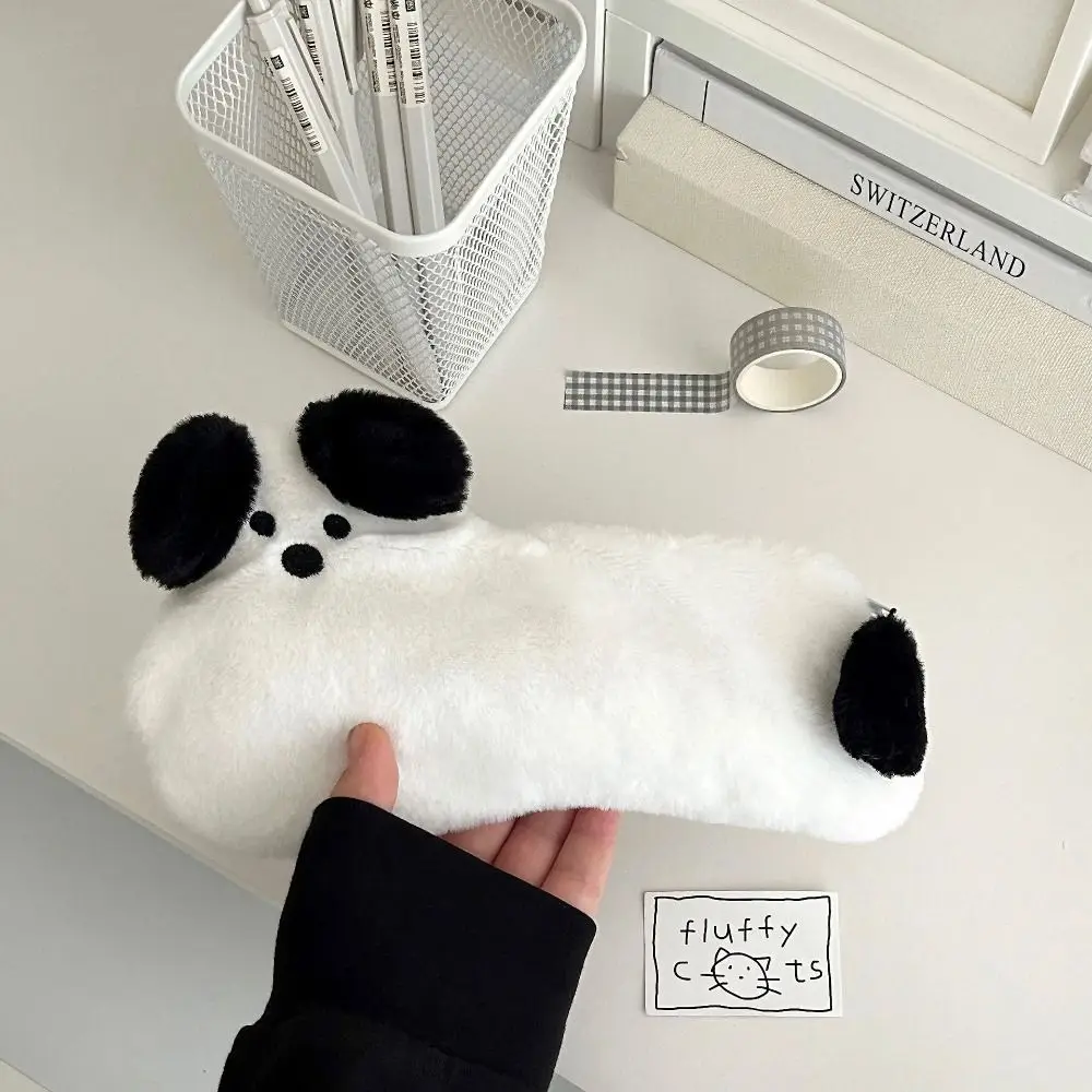 Stationery Box Plush Doll Pencil Bag Stationery Holder Desktop Storage Plush Stationery Bag Zipper Soft Cartoon Pencil Pouch