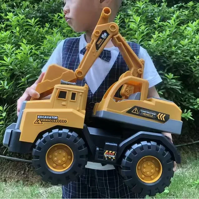 Children's Oversized Excavator Mixer Truck Construction Vehicle Toy Crane Bulldozer Beach Inertia Car Development Intelligence