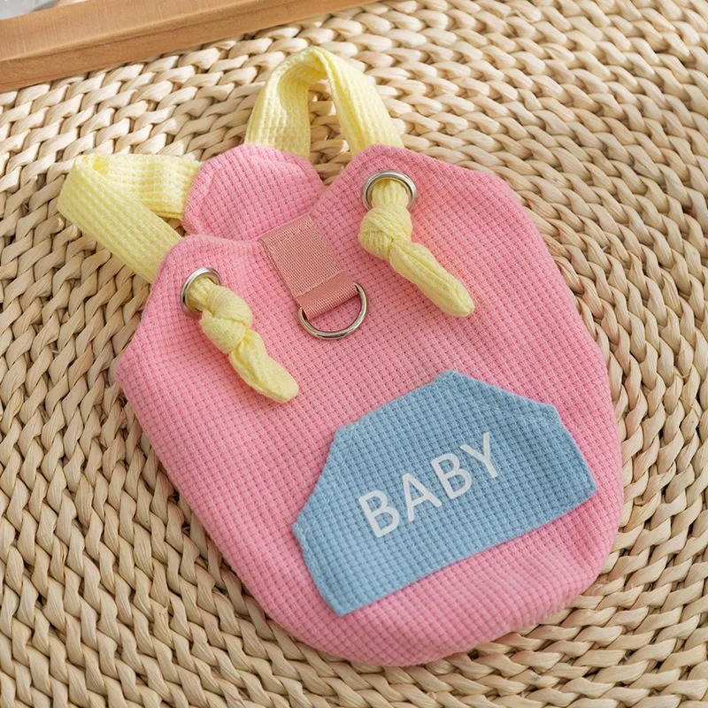 Waffle Pocket Puppy Vest Summer Traction Sling Small Dog Teddy Cute Clothing Pet Soft Pullover Casual Dog Clothes