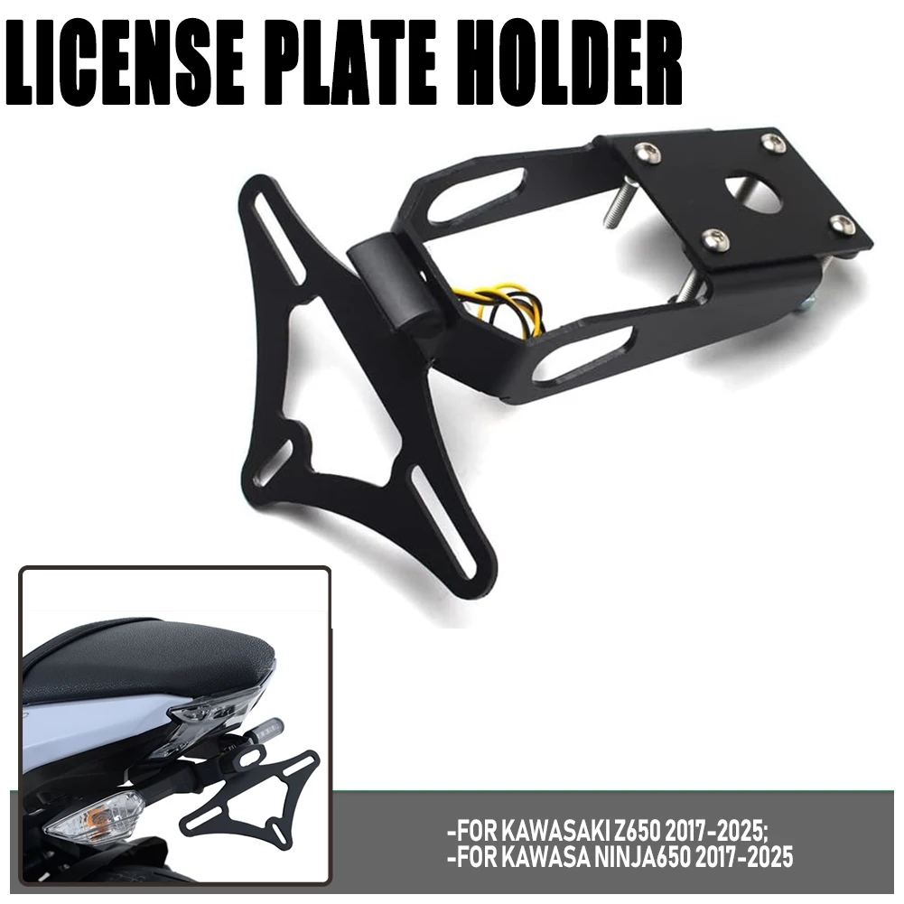 

Motorcycle Tail Tidy License Plate Holder Fender Eliminator Accessories For Kawasaki Ninja 650 Z650 Ninja650 Z 650 2017-2025