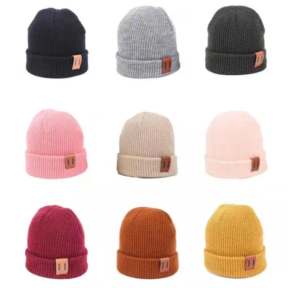 Soft Knit Baby Hat Winter Spring Kids Beanie Cap For Girls Boys Infant Accessories Children Hats Elastic 1-3Years Kids Headwraps