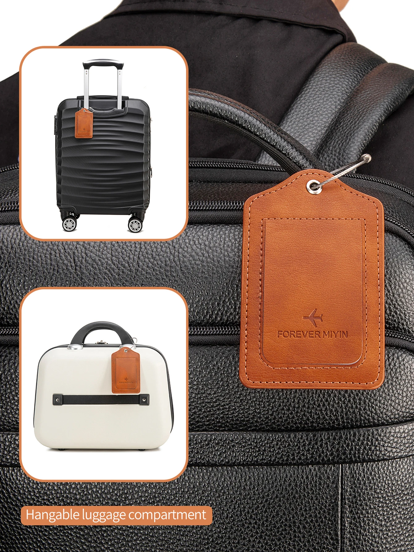 RFID travel passport set with passport holder and PU luggage label 2 pieces/set suitable for men and women's travel accessories