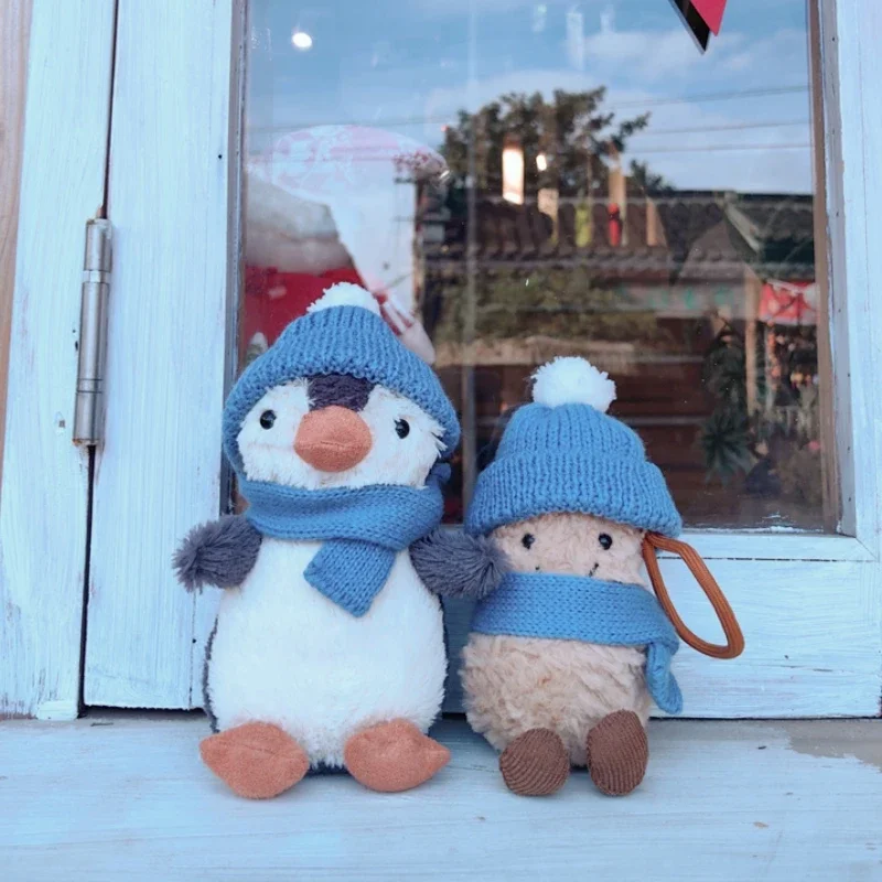 Peanut Penguin Wear Hat Scarf Plush Toy Cute Comfortable PP Cotton Filling Children Plush Companion Doll Girl Birthday Gift