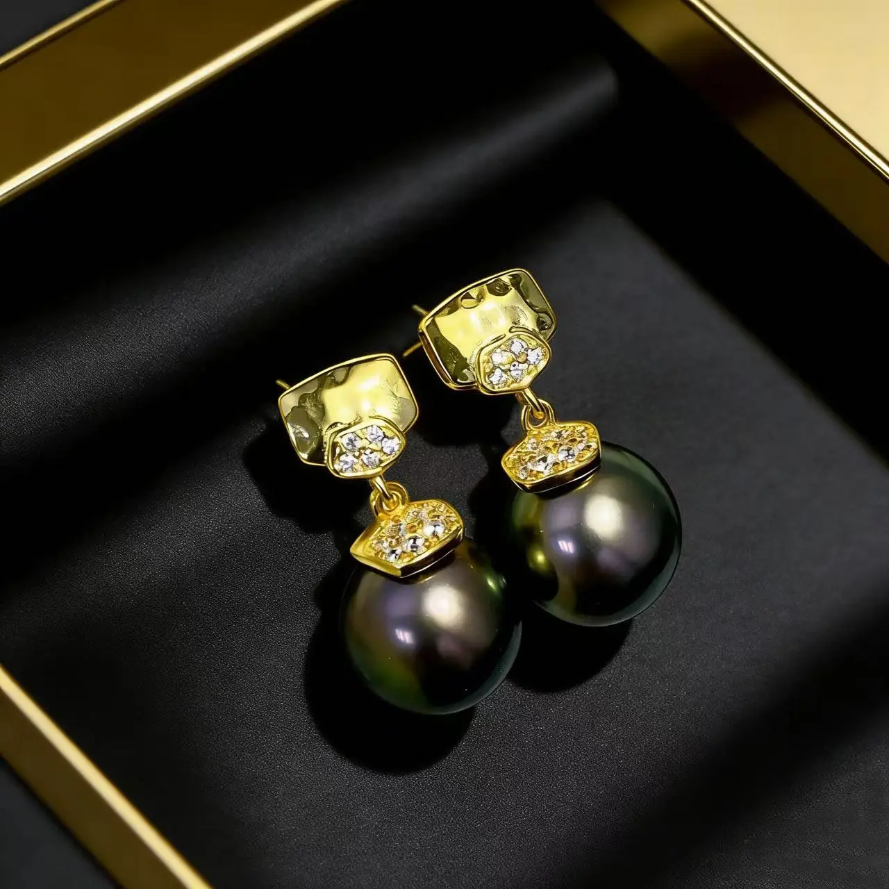 

Простые серьги с натуральным круглым жемчугом в форме молоткового узора для женщин, элегантные ювелирные украшения, серебро 925 пробы, жемчуг AAAA 10-11 мм.