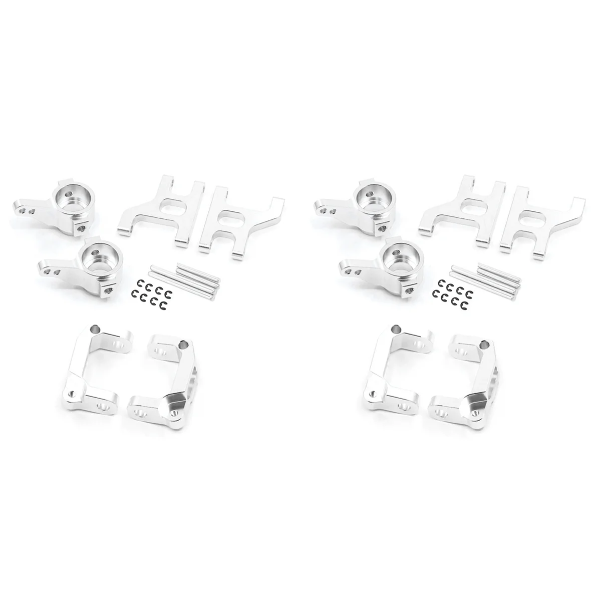 AS96-4X Copa de dirección delantera de metal C Hub Carrier Juego de brazo de suspensión para 1/10 RC Crawler Car Tamiya CC01 CC-01 Piezas de mejora, 2