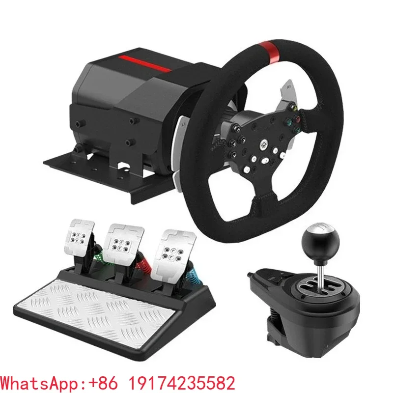 For PXN-V10 Force Feedback Racing Game Steering Wheel 900-degree Compatible PC