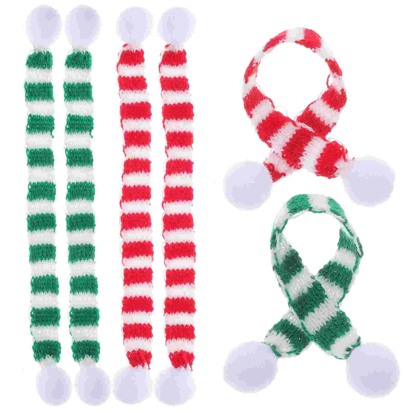 6 Pcs Mini Christmas Scarf Bottle Decoration Party nament Accessories Xmas Dining Room Classic Colors Safe Christmas