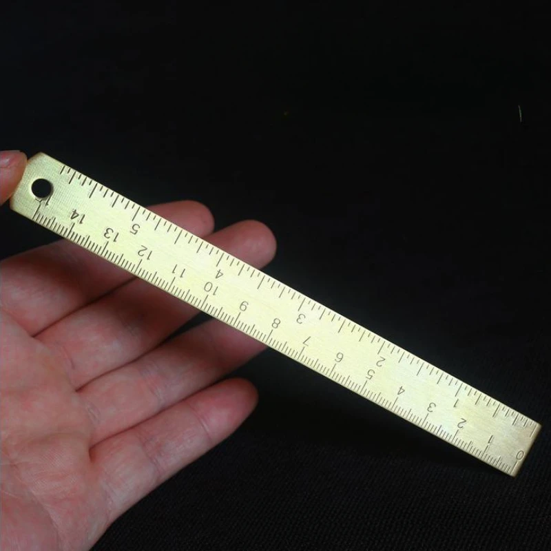 15cm mosiężna linijka złoty kolor centymetr w skali ładna linijka do szkicowania materiałów szkolnych