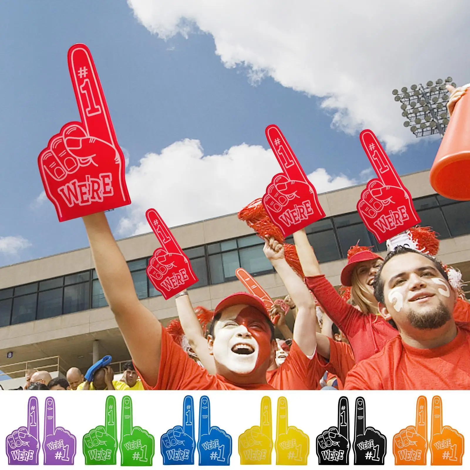 Large Foams Fingers Cheerleading Props Hand Sports Event Cheering Palm Party Props Comfortable Sports Foam Fan Finger