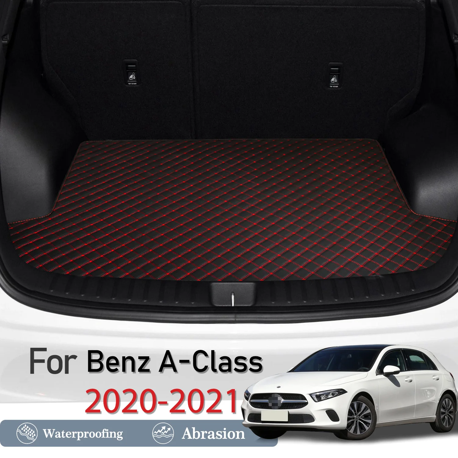 New Artificial Leather Car Trunk Mat Rear Trunk Cargo Protective Mat Car Interior Accessories For Benz A-Class  2020-2021