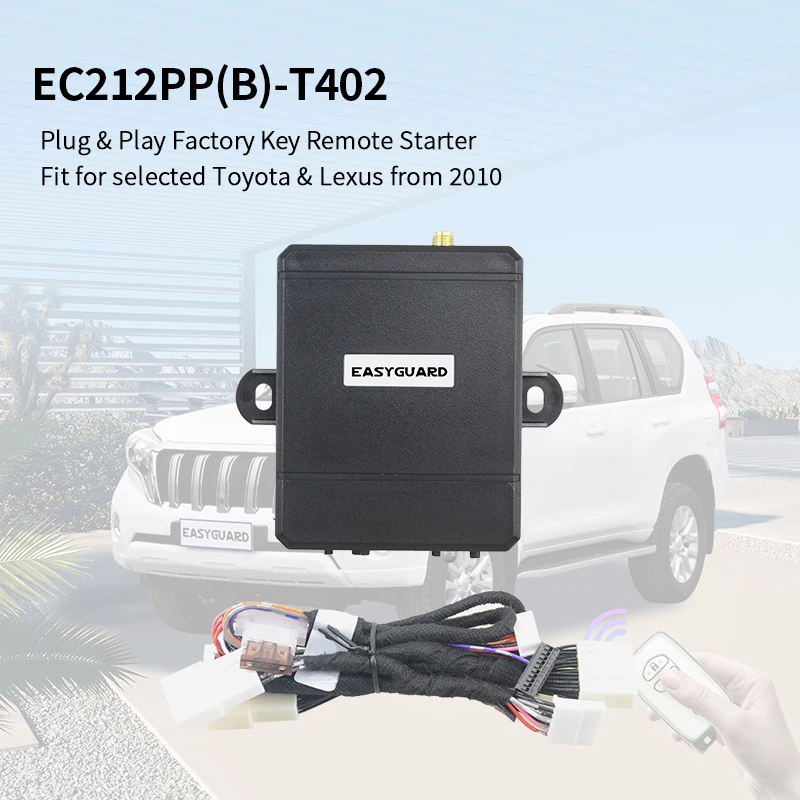 EASYGUARD Remote Starter Kit for Toyota Prado 2011-2017 with OEM Push Button ONLY Plug and Play 3X Lock to Remote Start/Stop
