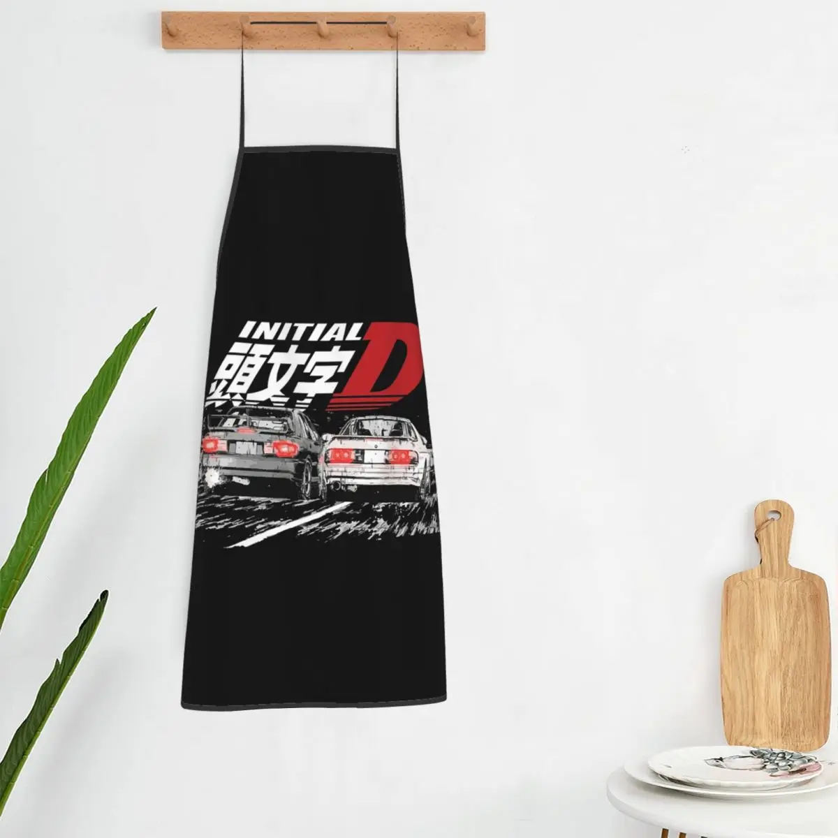 Initial D - Mountain Drift Racing Tandem Takahashi Apron Chef Cooking Tablier Bib Kitchen Cleaning Pinafore for Women Men