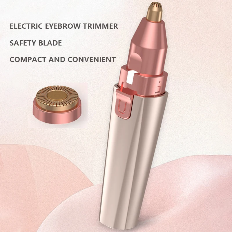 2 IN 1 Electric Epilator Eyebrow Trimmer Portable Women's Body Facial Lip Epilator Hair Removal Shaver Mini Eyebrow Trimmer view 5
