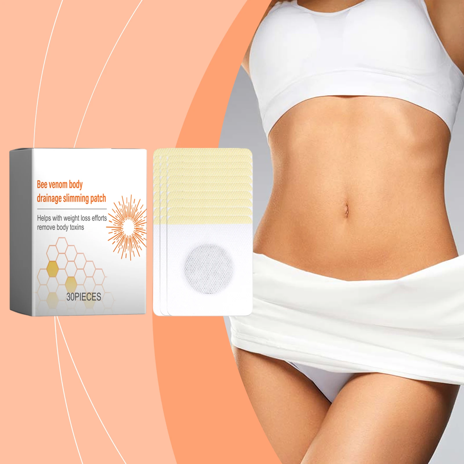 

Bee Venom Slimming Patches Belly Fat Burning Cleansing the Body from Toxins Health Care Body Drainage Weight Loss Slimming Patch