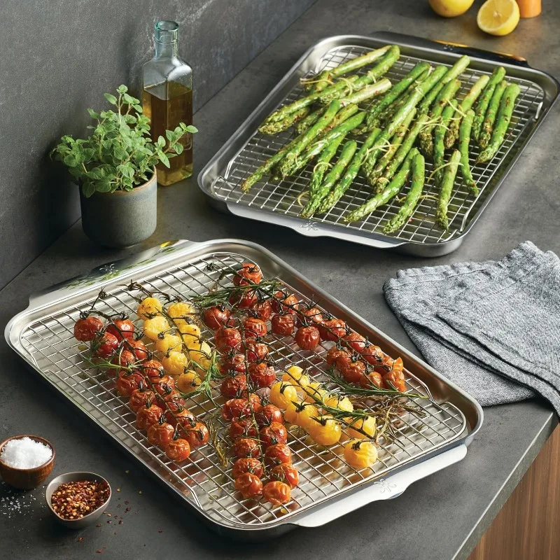 OvenBond Collection  Tri-ply 4-Piece Sheet Pan & Rack Set