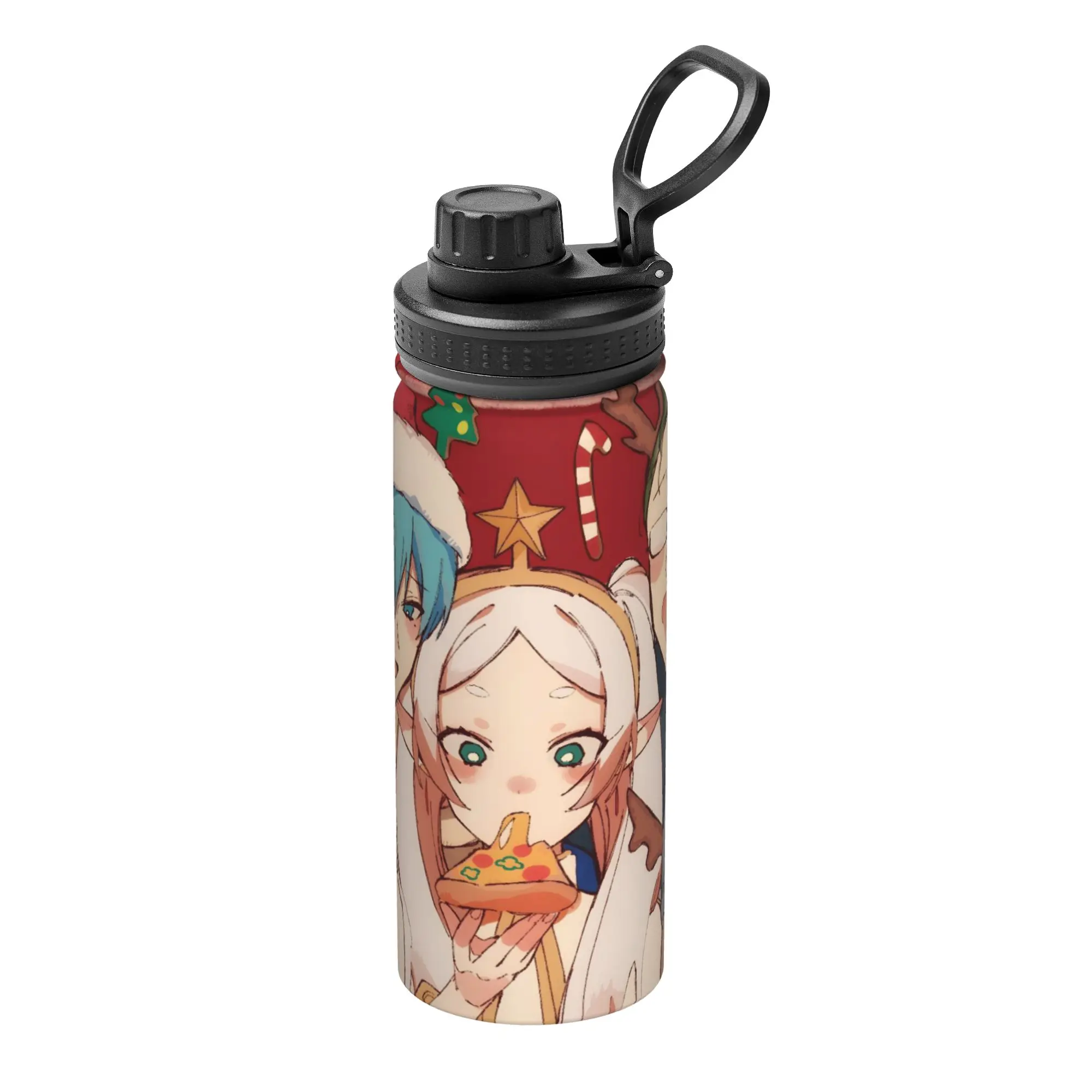 Frierens Beyond Journey's End Anime 18OZ Sports Insulated Kettle  Thermal Cup Stainless Steel Smoothie Tea Mug Spill Proof