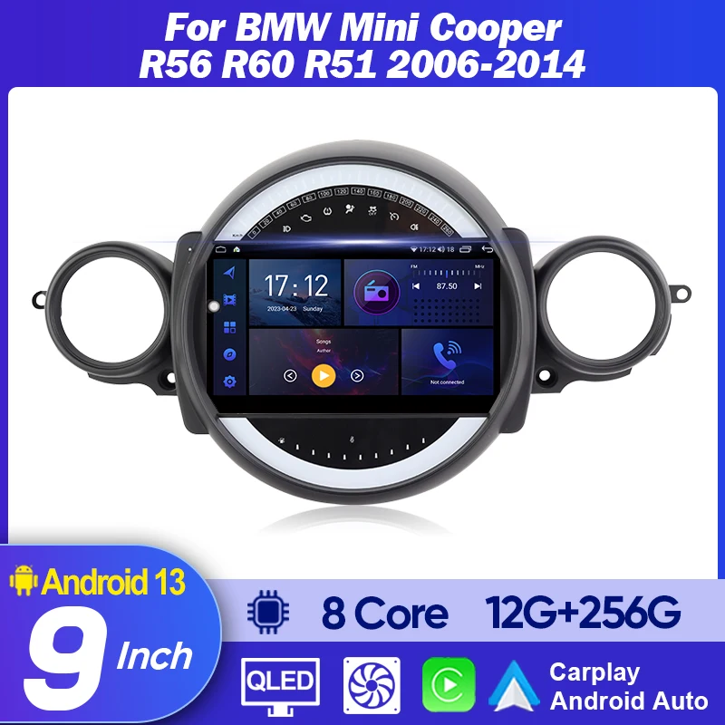 QSZN For BMW Mini Cooper Countryman 2006-2014 Android 12 Carplay Car Radio Multimedia Video Player DSP GPS Stereo Navigation