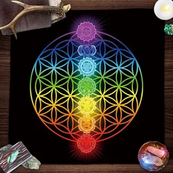 Mandala Flower Of Life Tarot Tablecloth Altar Cloth Pagan Witchcraft Divination Oracle Card Pads Galaxy Tarot Reading Cloth