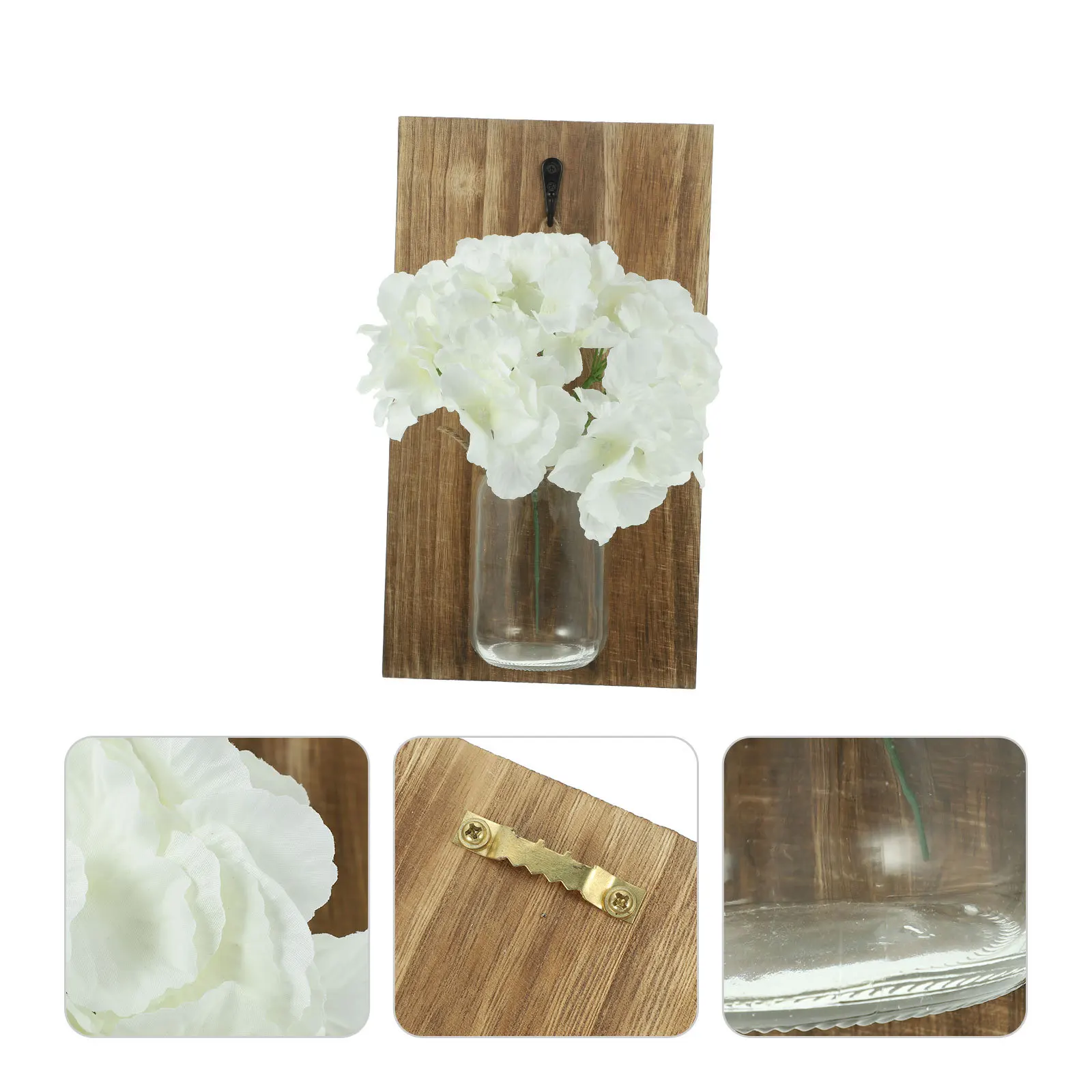 

2Sets Home Wall Decor Wooden Board Flower Bottles Nordic Style Decorative Wall Ornament Balcony Garden Hanging