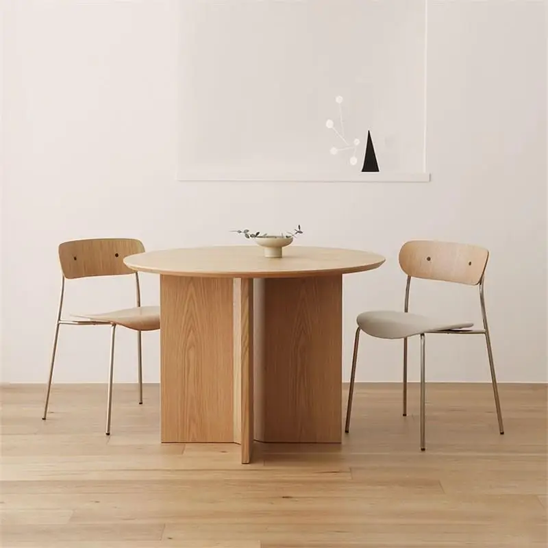 โต๊ะไม้จริง โต๊ะเจรจาธุรกิจ โต๊ะไม้สไตล์วบิซาดิ โต๊ะไม้แอชทรงกลม โต๊ะรับประทานอาหารสำหรับบ้าน โต๊ะรับประทานอาหารสำหรับอพาร์ทเมนต์ขนาดเล็ก