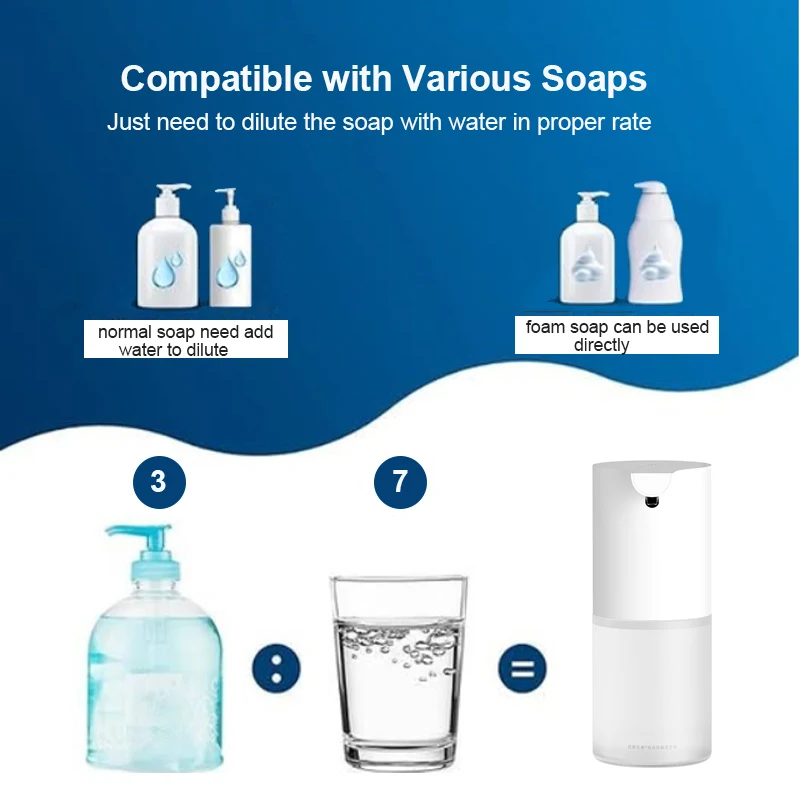 Original Mijia Electric Soap Dispenser 1S USB Rechargeable Automatic Induction Hand Wash Foaming Machine Add 70% Water to Dilute image 6