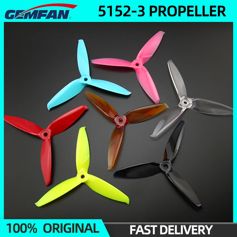 

6 Pairs 5 inch GEMFAN 5152 3 Paddles Propeller Prop For Brushless Motors FPV Freestyle Frame Freestyle Frame FPV Racing Drone