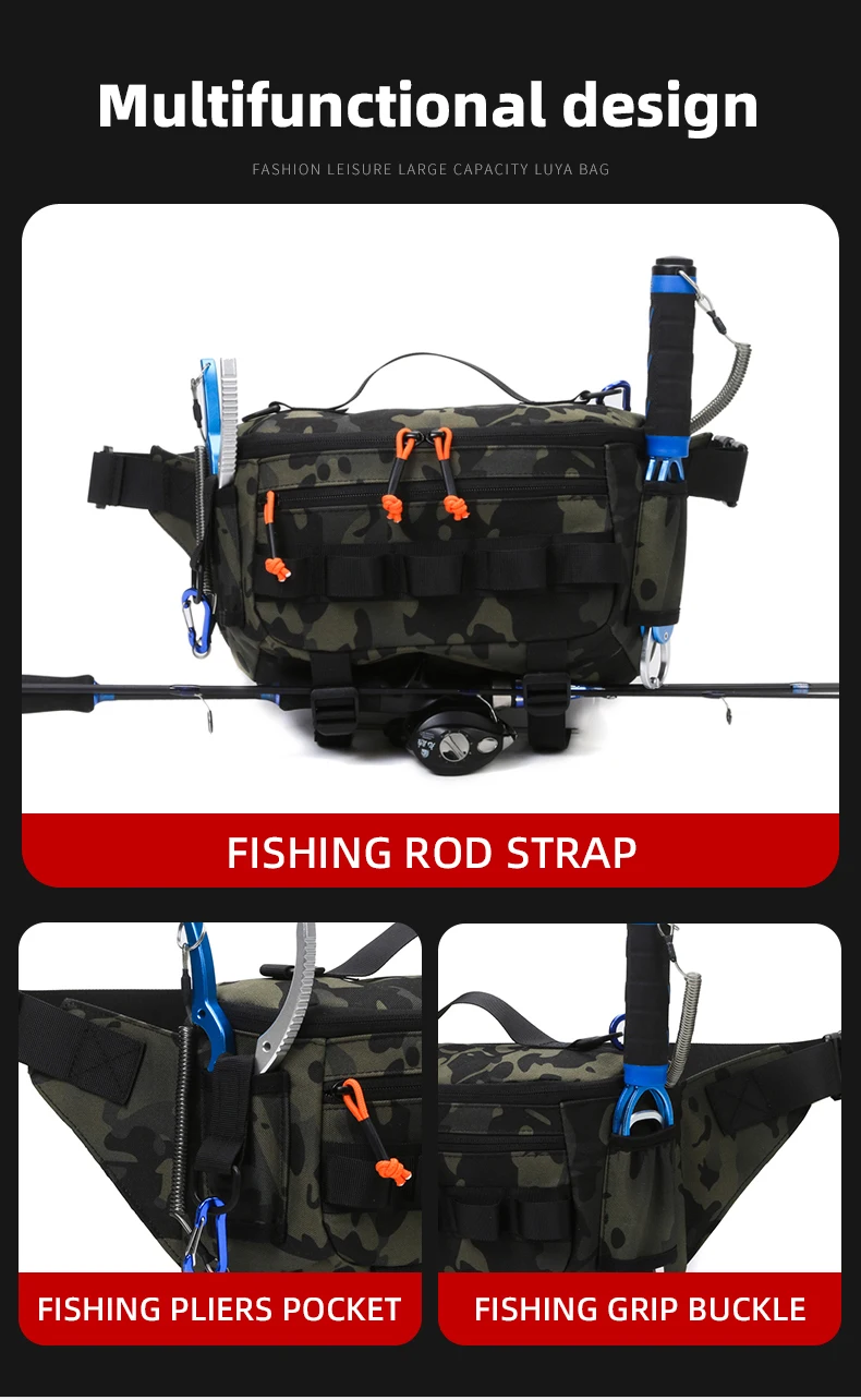 Angeln Brust Taille Tasche Taktische Outdoor Reise Sport Angeln Locken Taschen Jagd Camping Wandern Radfahren Pack Molle Rig Beutel – Detail 13