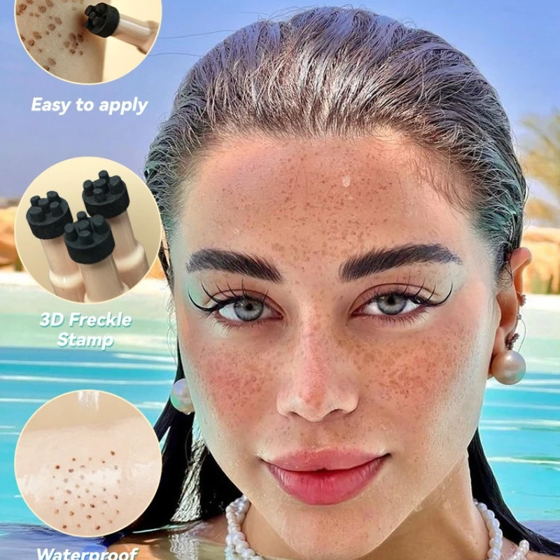 Caneta de sardas de simulação natural, não é fácil de desbotar, à prova d'água, secagem rápida, selo de sardas, caneta de efeito de maquiagem especial